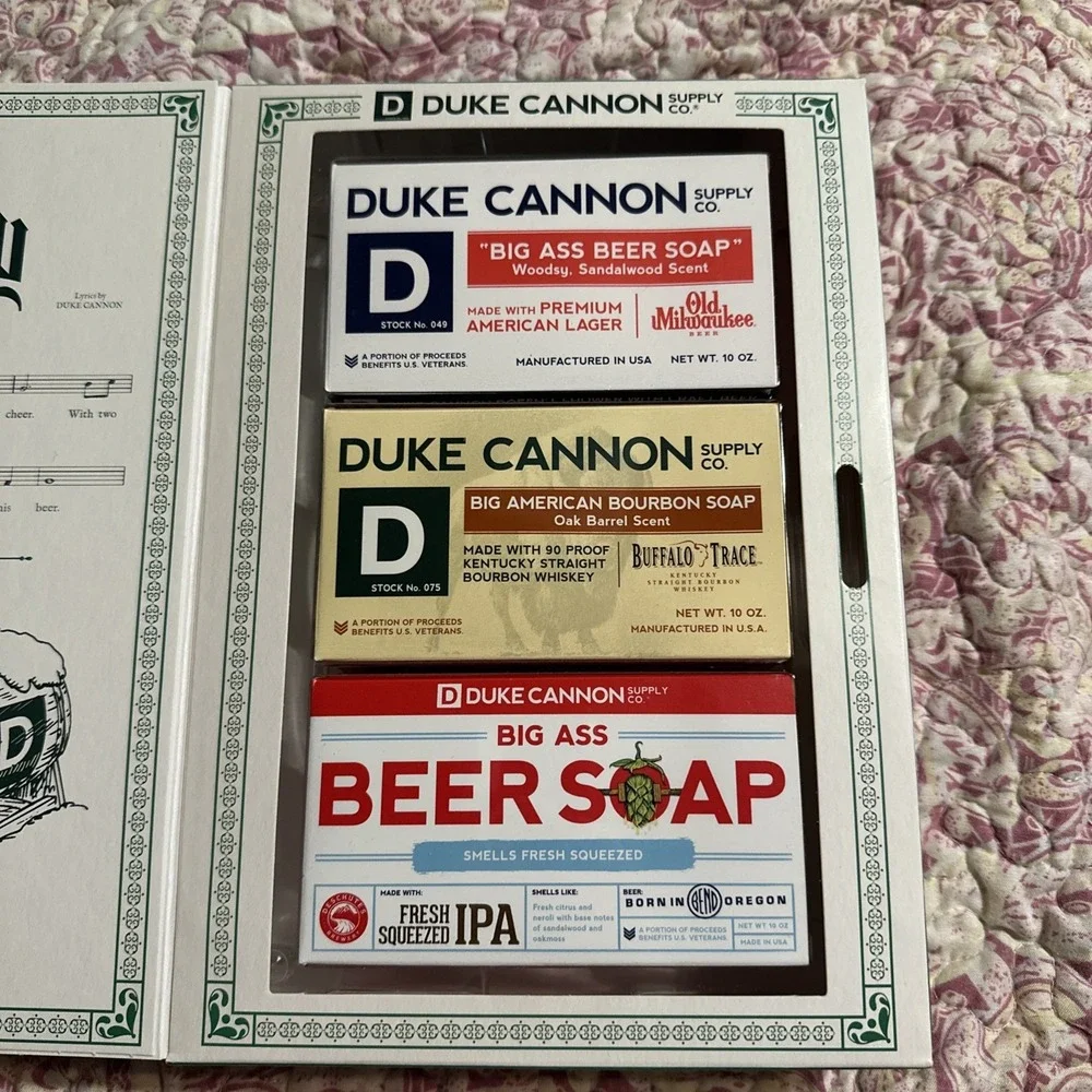 3 Pack Gift Set DUKE CANNON Frothy Beer Man Bar Big 10oz Bath Brick Bars Soaps